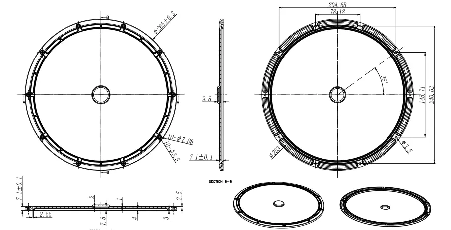High bay light lens DK-265-120-LENS-J 1