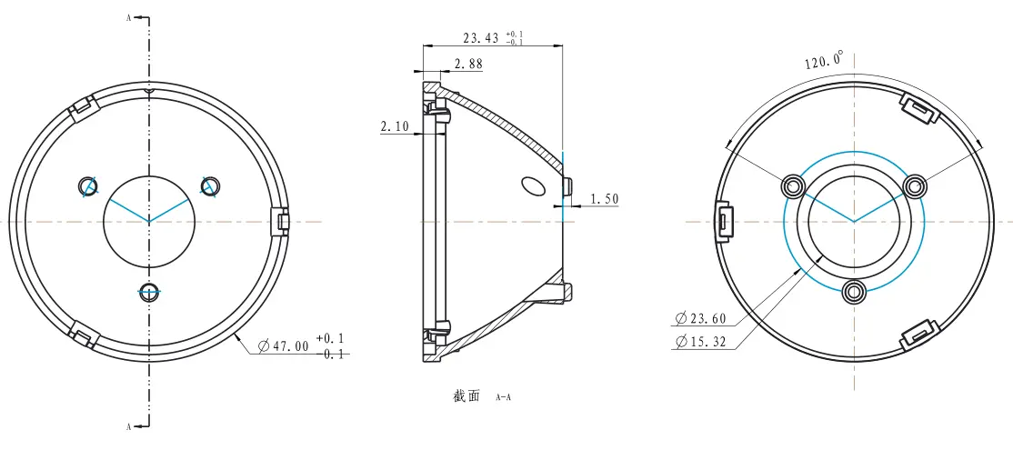 Stage light lens DK-45-45X15-LENS-ST 1